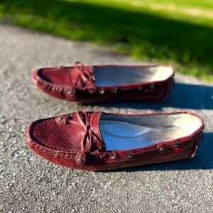 Marc Joseph New York Shoes Womens Sz 8 Diana St Flat Slip On Loafer Red Leather